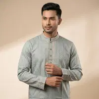 Dark Olive Cotton Panjabi