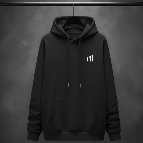 Black fillips cotton hoodie
