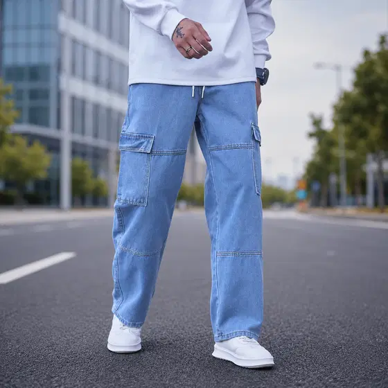 Sky Blue Baggy Jeans