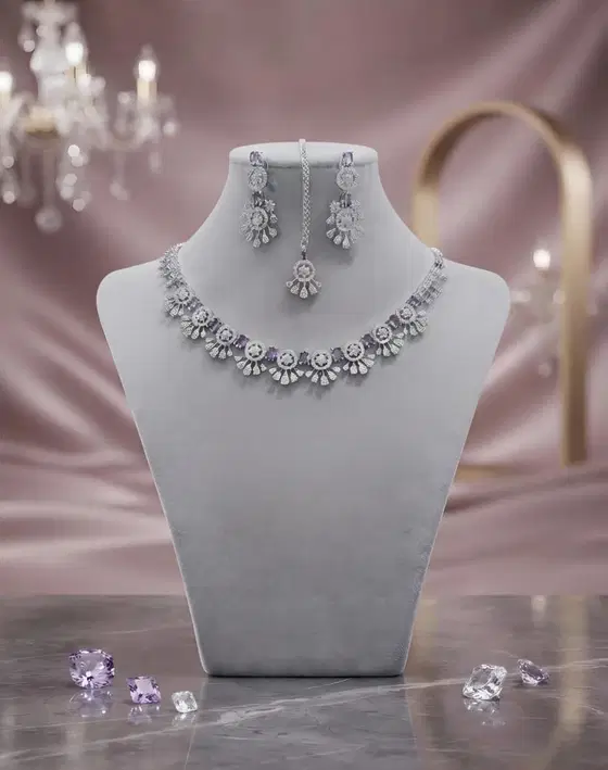 Premium Ruby Accent Diamond Cut Necklace