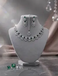 Premium Ruby Accent Diamond Cut Necklace