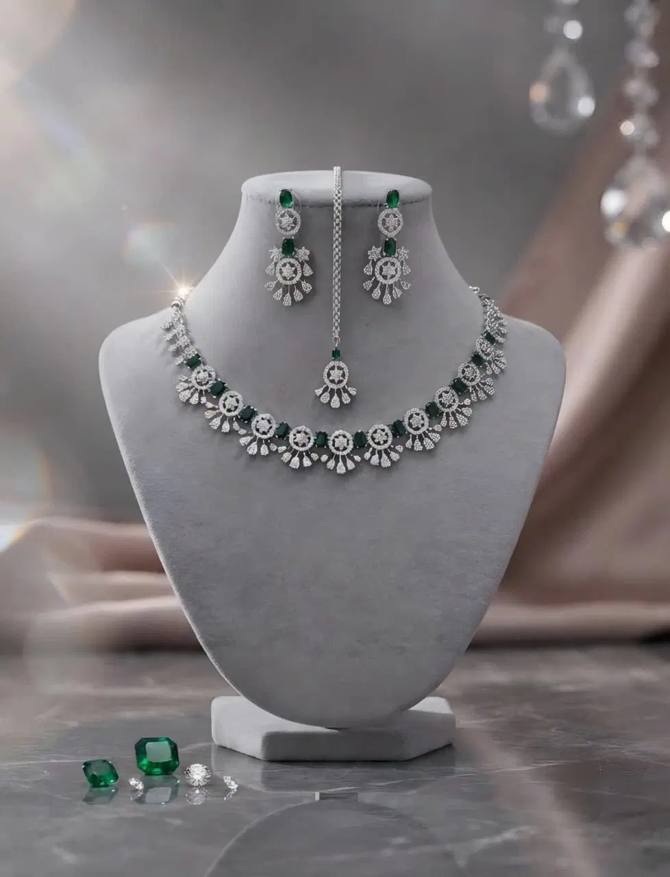 Premium Ruby Accent Diamond Cut Necklace 3