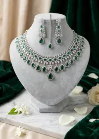 gorgeous Ruby Accent Diamond cut necklace