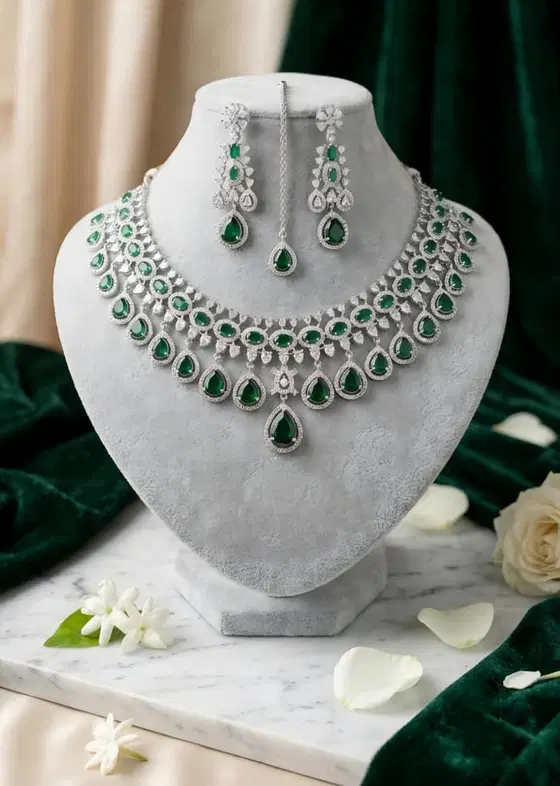 gorgeous Ruby Accent Diamond cut necklace