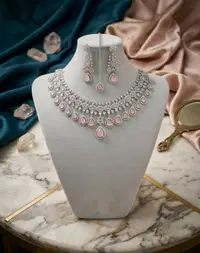 gorgeous Ruby Accent Diamond cut necklace