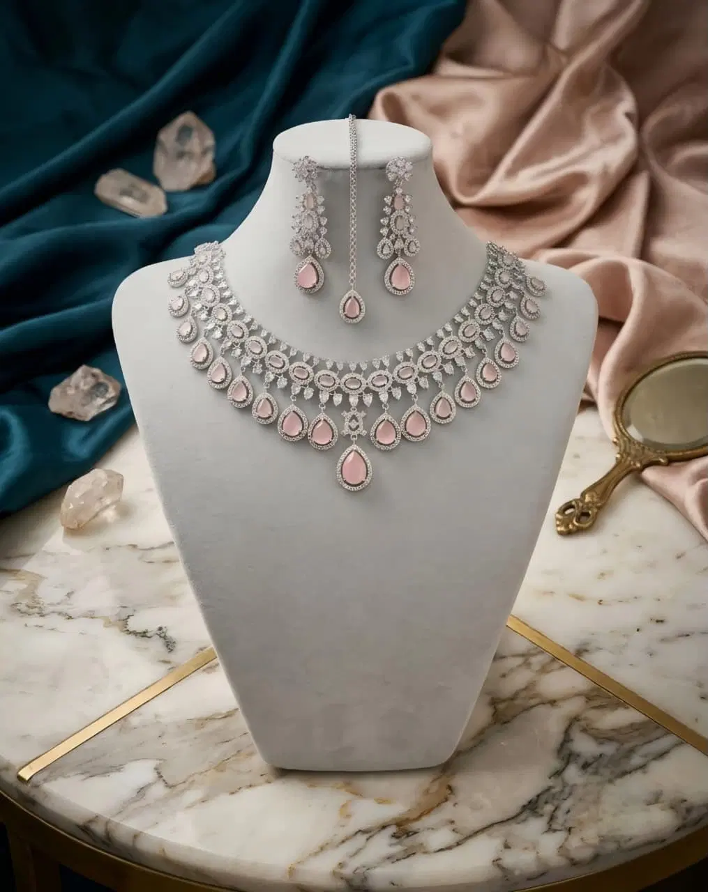 gorgeous Ruby Accent Diamond cut necklace 2