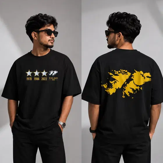 Malvinas Print Drop Shoulder T-shirt